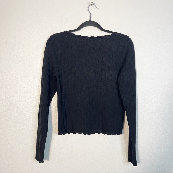 NWT Aritzia Wilfred Parcel Sweater Top Large Long Sleeve Whimsigoth Goth Black - Picture 6 of 9